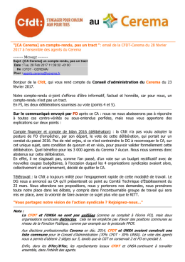 Email de la CFDT-Cerema du 28 février 2017 - ufetam-cfdt