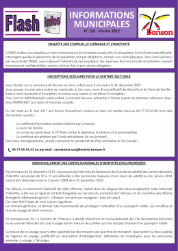 Flash Infos F&eacute;vrier