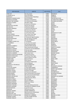 Liste des magasins participants à l`opération