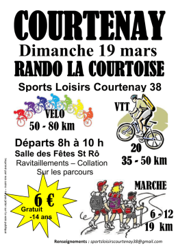 Randonn&eacute;e Cyclo, VTT, Marche par SLC 38 &agrave; la salle