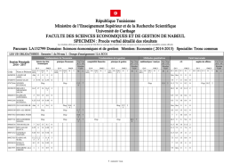 République Tunisienne Ministère de l`Enseignement