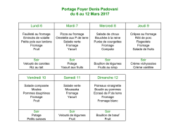 Consulter les menus du 6 mars au 23 avril 2017