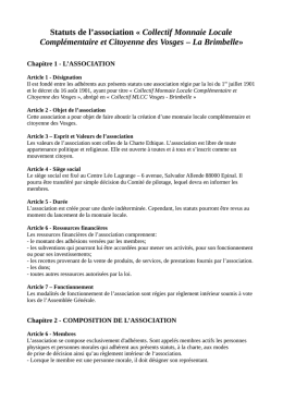 Statuts de l`association