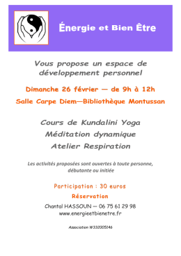 Vous propose un espace de développement personnel Cours de