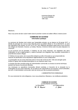 Zones réservées - prolongation