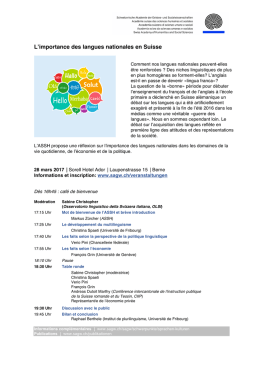 L`importance des langues nationales en Suisse