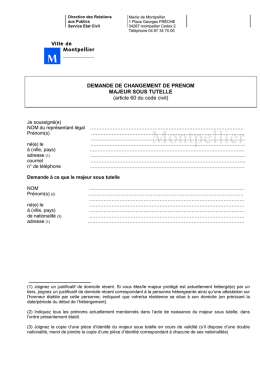 Changement de pr&eacute;nom majeur sous tutelle