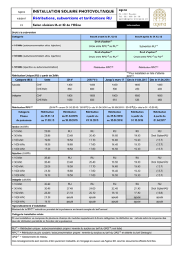 Rétributions, subventions et tarifications