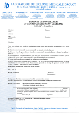 Consentement pour la congélation de sperme