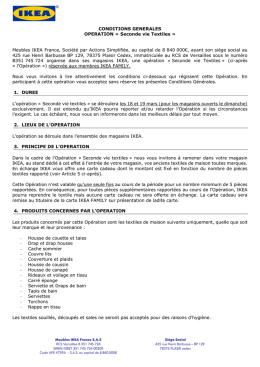 CONDITIONS GENERALES OPERATION « Seconde vie