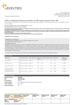 7.00% p.a. Multi Barrier Reverse Convertible sur ABB, Nestlé