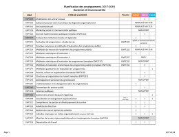 Planification des enseignements 2017-2018 Montr&eacute;al et
