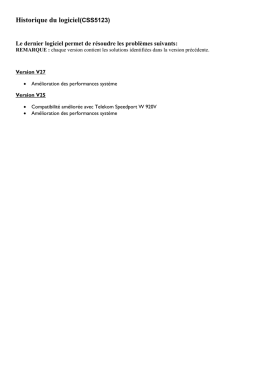 Historique du logiciel(CSS5123)