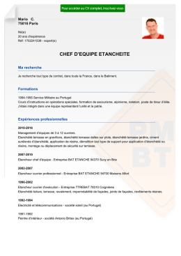 Recrutement CV CHEF D™EQUIPE ETANCHEITE