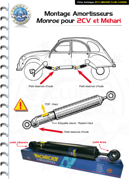 Montage amortisseurs Monroe 2CV et Mehari