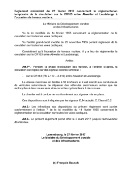 Règlement ministériel du 27 février 2017