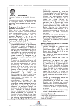 2. GOUVERNEMENT D`ENTREPRISE Gilles SAMYN