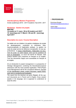 Syllabus - Graduate Institute of International and Development Studies