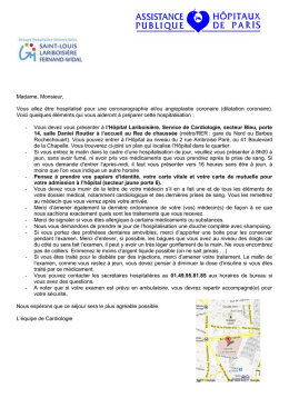 Infos patients avant coro