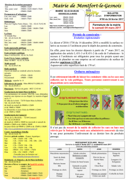 bulletin d`information n°08 du 24.02.2017 - Montfort-le
