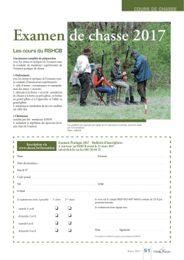 Examen de chasse 2017