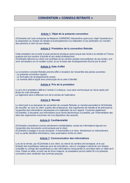 convention &laquo; conseils retraite
