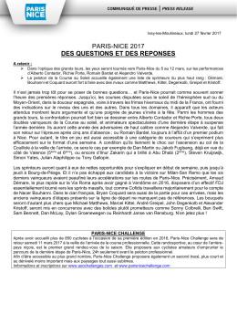 22 &eacute;quipes, les principaux engag&eacute;s (au 27/02)