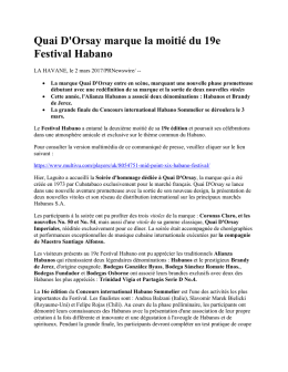 Quai D`Orsay marque la moiti&eacute; du 19e Festival Habano