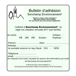 Bulletin d`adh&eacute;sion - Sonchamp