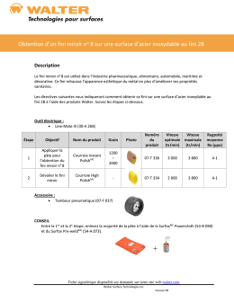Obtention d`un fini miroir no 8 sur une surface d`acier inoxydable au