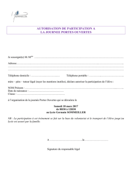 Autorisation - Lyc&eacute;e professionnel Germain Sommeiller
