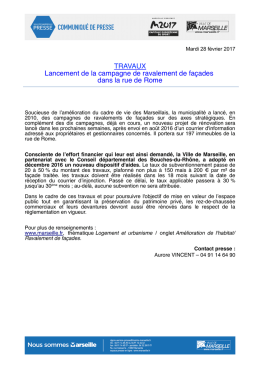 TRAVAUX Lancement de la campagne de