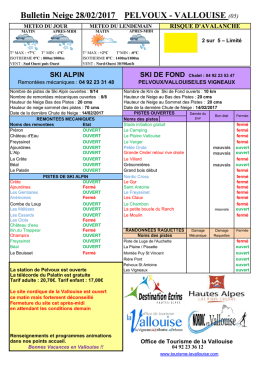 Bulletin Neige 28/02/2017 PELVOUX