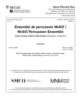 Ensemble de percussion McGill / McGill Percussion Ensemble