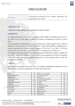 AVIS N° AV-2017-020 - Bourse de Casablanca