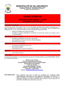 offre d`emploi - Municipalité de Val-des