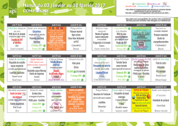 Menus des &eacute;coles Jeanne d`Arc, Claude de Rothschild, Robert