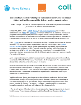 Des opérateurs leaders s`allient pour standardiser les API pour les