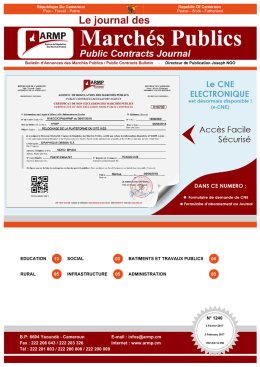 journal des marches publics - Page d`accueil Intranet ARMP