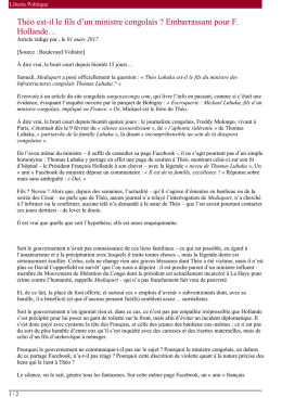 Théo est-il le fils d`un ministre congolais