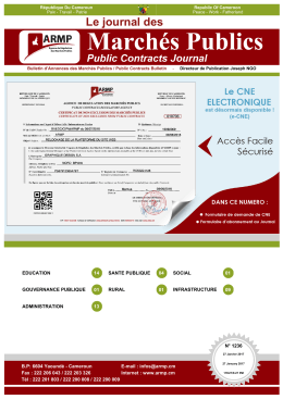 journal des marches publics - Page d`accueil Intranet ARMP