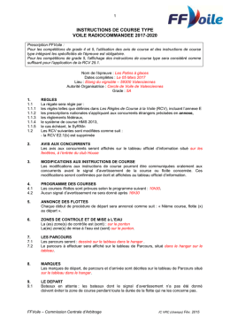 Instruction de course - La VRC au Cercle de Voile de Valenciennes