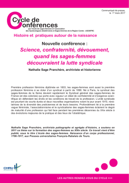Histoire et pratiques autour de la naissance Cycle de onf&eacute;rences