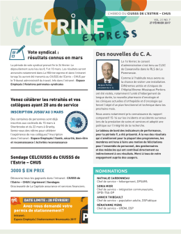 27 f&eacute;vrier 2017 | Vol. 2 No. 7