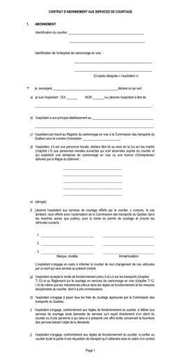 CONTRAT D`ABONNEMENT AUX SERVICES DE COURTAGE 1
