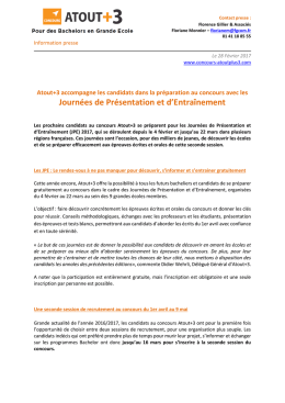 Journ&eacute;es de Pr&eacute;sentation et d`Entra&icirc;nement