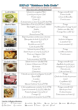 Lundi 06 Mars Velouté de courgettes FM J Civet de joue de porc