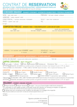 Contrat - Camping les Ecureuils mimizan