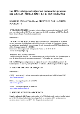 Fiche s&eacute;jours 2017- actualis&eacute;e au 27-02-2017 PDF