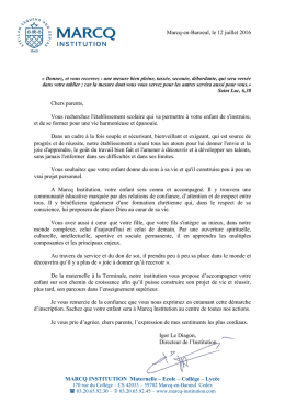 pour la quatri&egrave;me - Marcq Institution